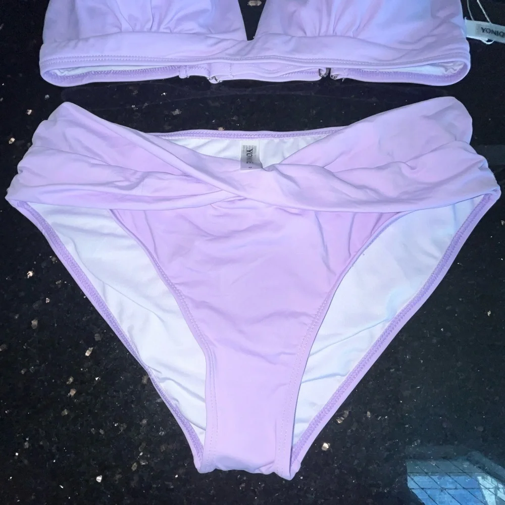 Yonique Lavender 2 pc bikini medium swim suit - Picture 2 of 10